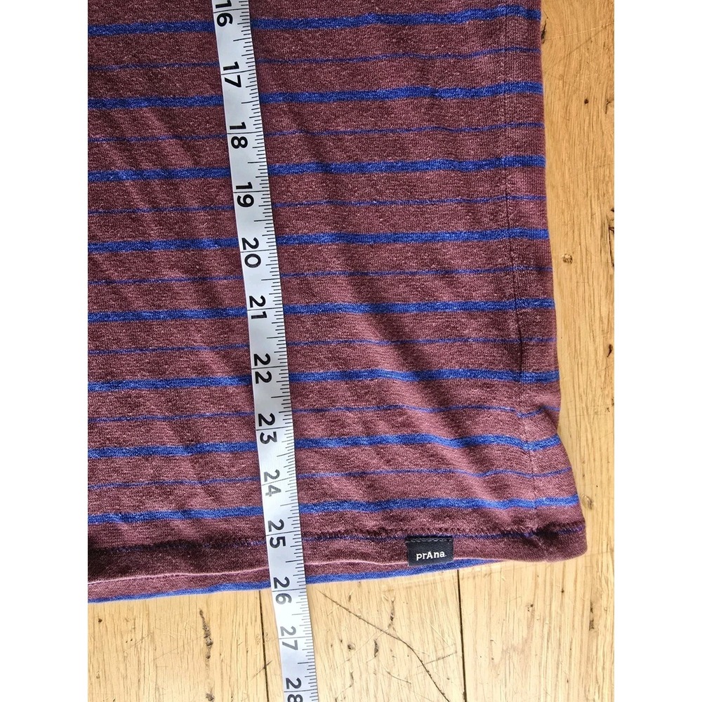 Prana Women's Colorful Stripe Rolled Short Sleeve Hem Cozy Up Tee Shirt Medium M - Picture 5 of 7